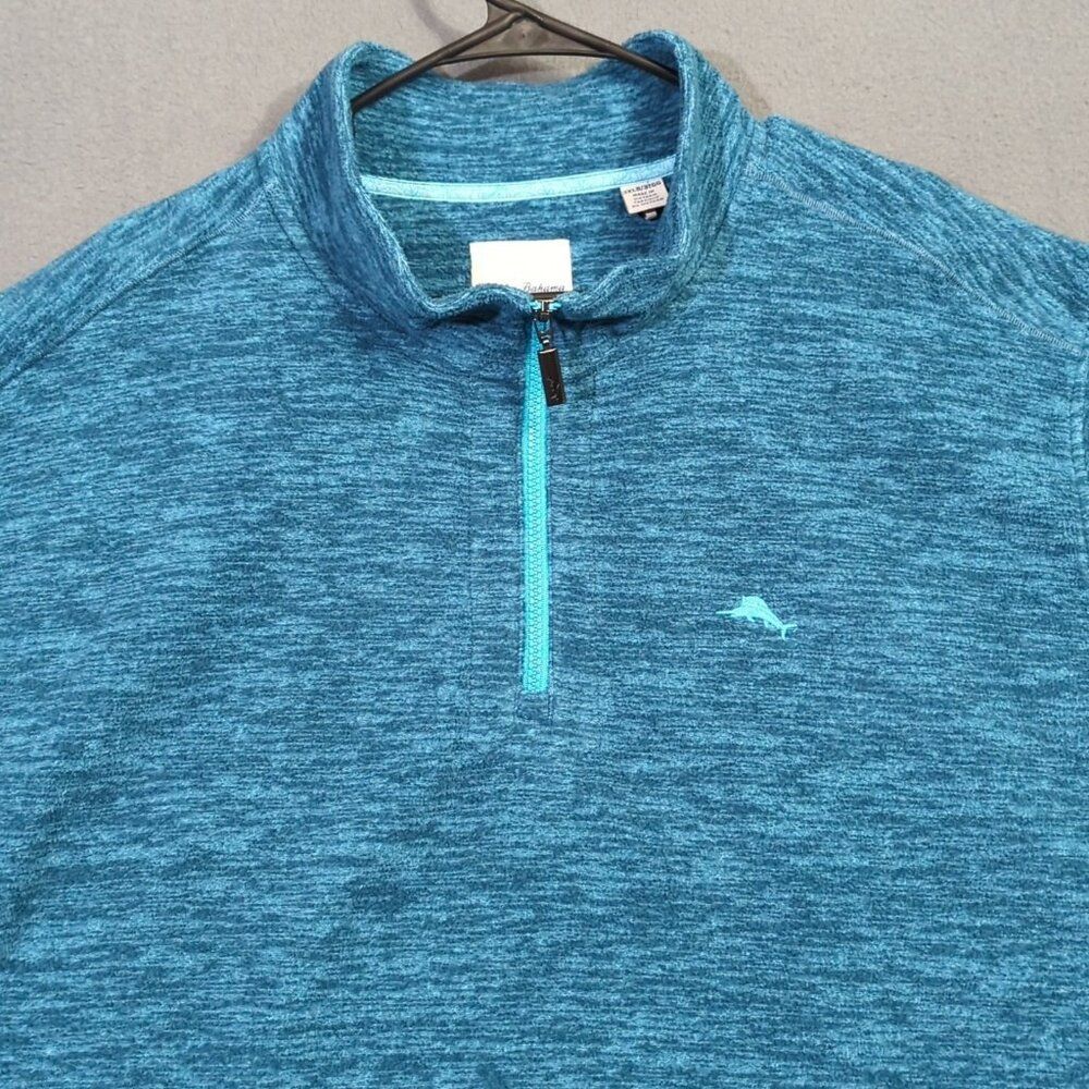 Tommy Bahama Sweater Men's 3XLB Blue Cloud Peak 1/2 Zip Fleece Pullover